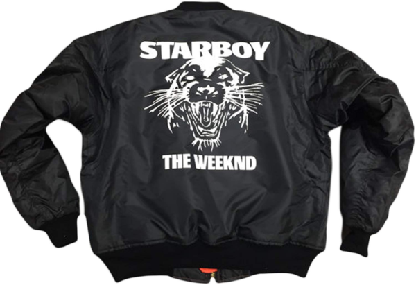 The Weeknd Starboy Black Bomber Satin Jacket