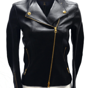 Leather Jacket Gold Zipper
