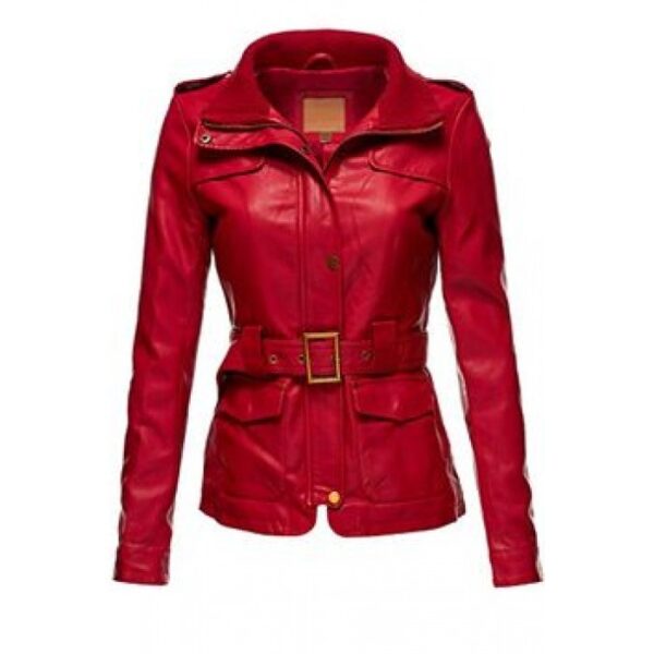 Women’s Sexy Red Leather Jacket