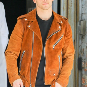 Nick Jonas Motorcycle Suede Leather Jacket