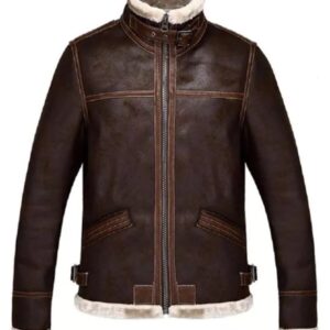 Resident Evil 4 Leon Kennedy Shearling Brown Leather Jacket