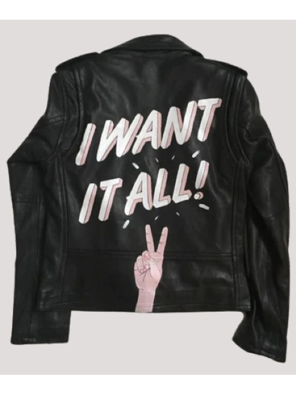 Custom Painted Quotes Leather Jacket