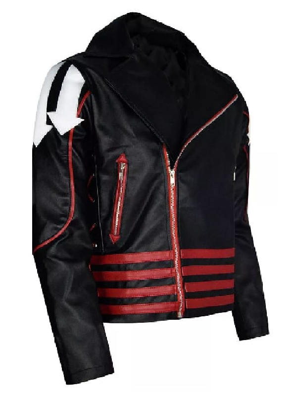 Freddie Mercury Concert Black And Red Leather Jacket