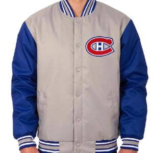 Gray And Royal Blue Montreal Canadiens Poly-twill Jacket