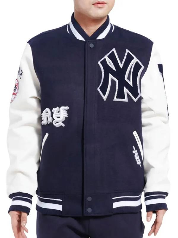 NY Yankees Old English Wool Varsity Jacket