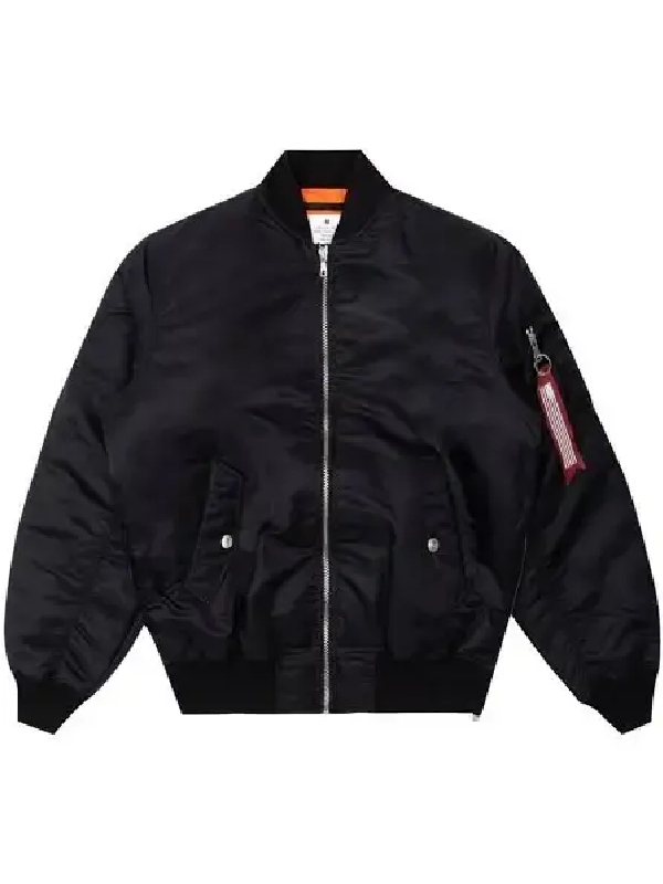 Smoke Rise Bomber Black Jacket |Right Jackets