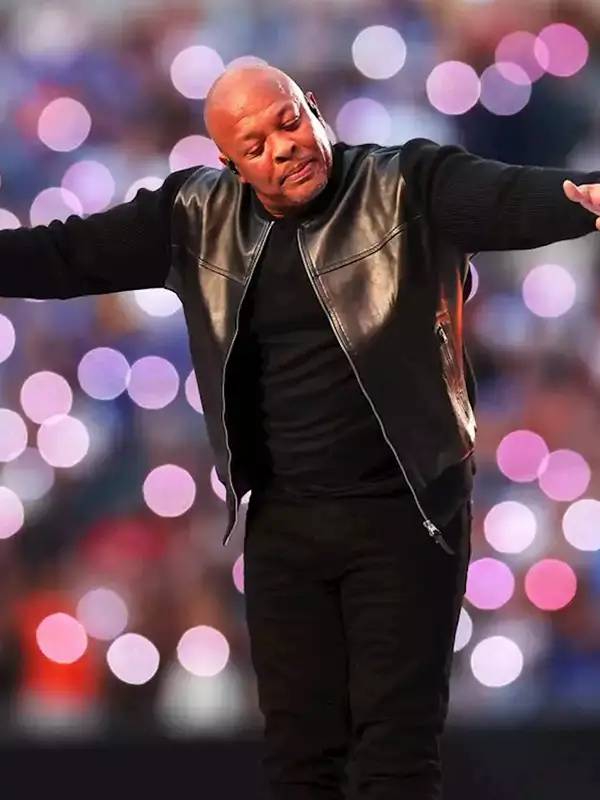 Super Bowl Dr. Dre Black Leather Jacket