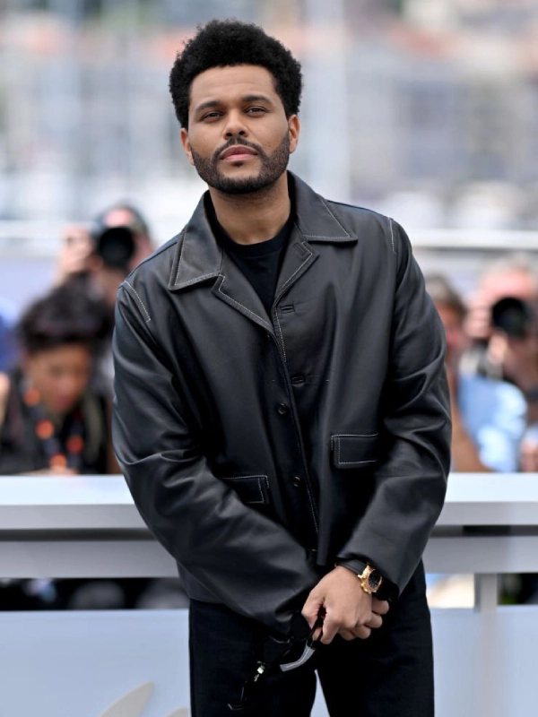 The Weeknd 76th Cannes Film Festival Leather Jacket.