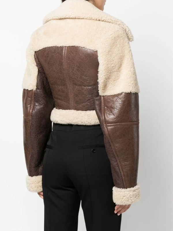 AW22 Cropped Brown Leather Jacket