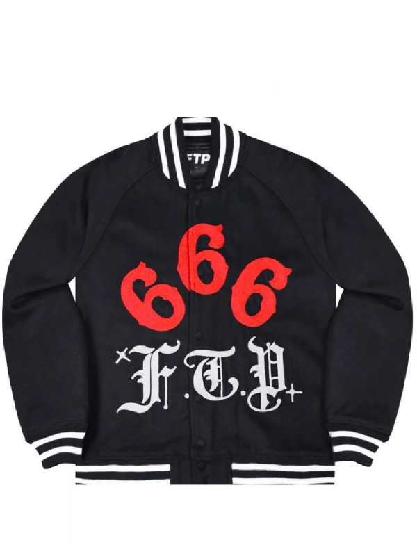 FTP Gino 666 Black Varsity Jacket
