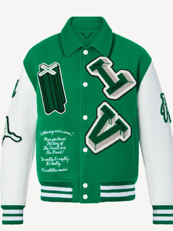 Louis Vuitton Green Varsity Bomber Jacket