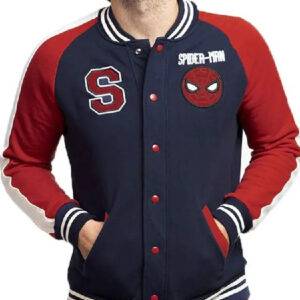 Spiderman Navy Letterman Jacket