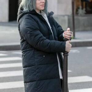 American Singer Bil­lie Eil­ish Street Style Black Puffer Jacket