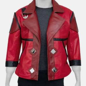 Unisex Arcane Vi Violet Red Leather Jacket