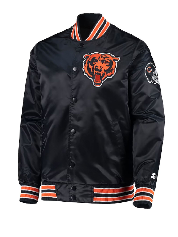 Black The Diamond Chicago Bears Retro Jacket