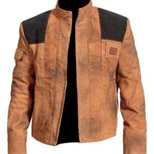 Distressed Brown Suede Leather Jacket