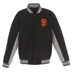 San Francisco Giants Gray And Black Varsity Jacket
