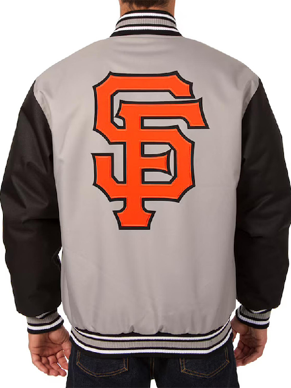 Gray/Black Youth San Francisco Giants Poly Twill Jacket