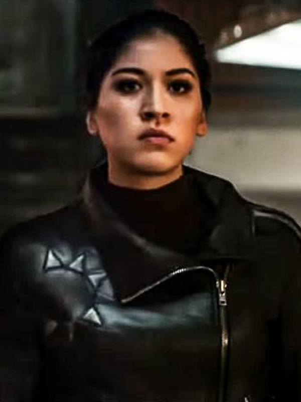 Hawkeye Maya Lopez Striped Biker Leather Jacket