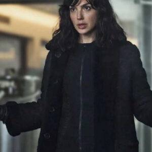 Heart Of Stone 2023 Gal Gadot Shearling Black Leather Coat