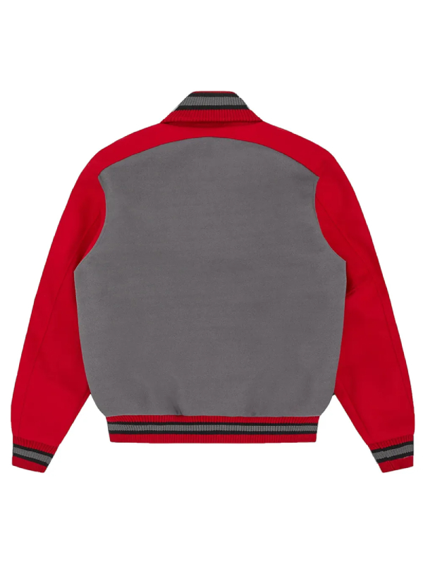 ICECREAM College Wool Varsity Gray and Red Jacket