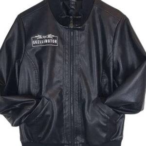 Jack Skellington Black Bomber Leather Jacket