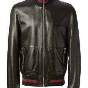 James Franco Gucci Leather Bomber Jacket