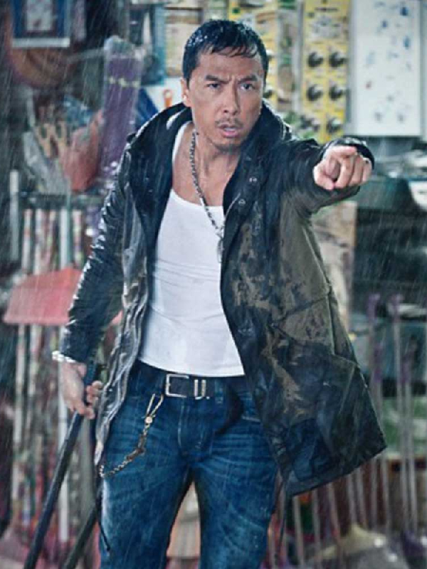 John Wick 4 Donnie Yen Black Leather Hooded Leather Jacket