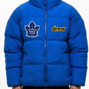 Justin Bieber Toronto Maple Leafs Drew Blue Puffer Jacket