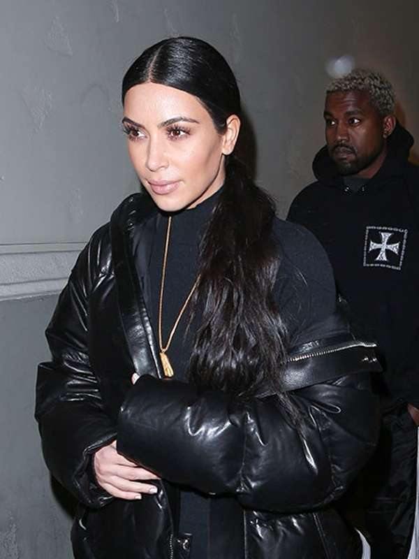 Kim Kardashian American Model Black Puffer Jacket