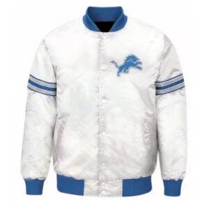 Detroit Lions White Satin Jacket