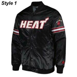 Pick & Roll Miami Heat Black Varsity Satin Jacket