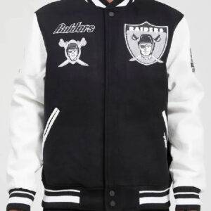 Los Vegas Raiders Black And White Varsity Jacket