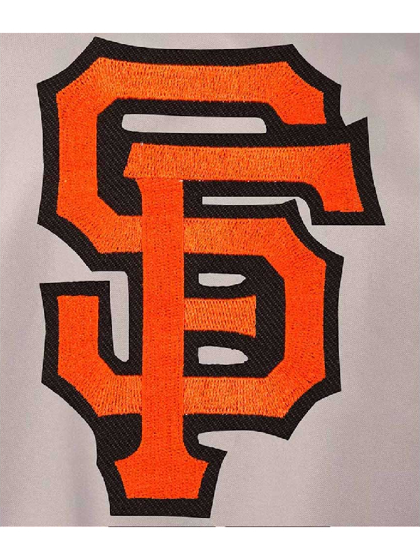 Youth San Francisco Giants Poly Twill Full-Snap Gray/Black Jacket