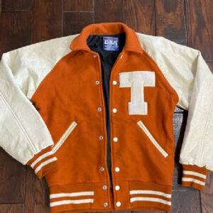 Texas Longhorns Orange Letterman Jacket