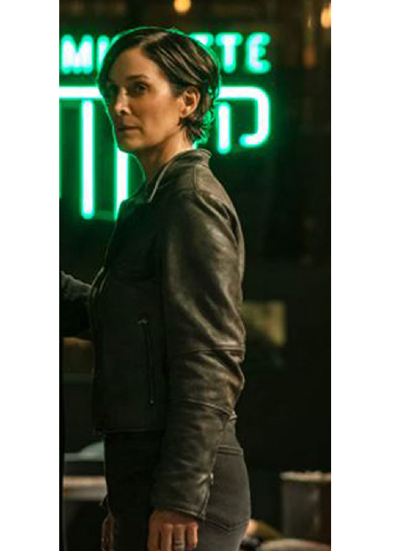 Tiffany The Matrix 4 Trinity Black Leather Jacket | Right Jackets