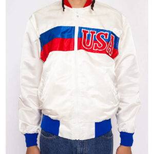 USA 80’s White Satin Jacket