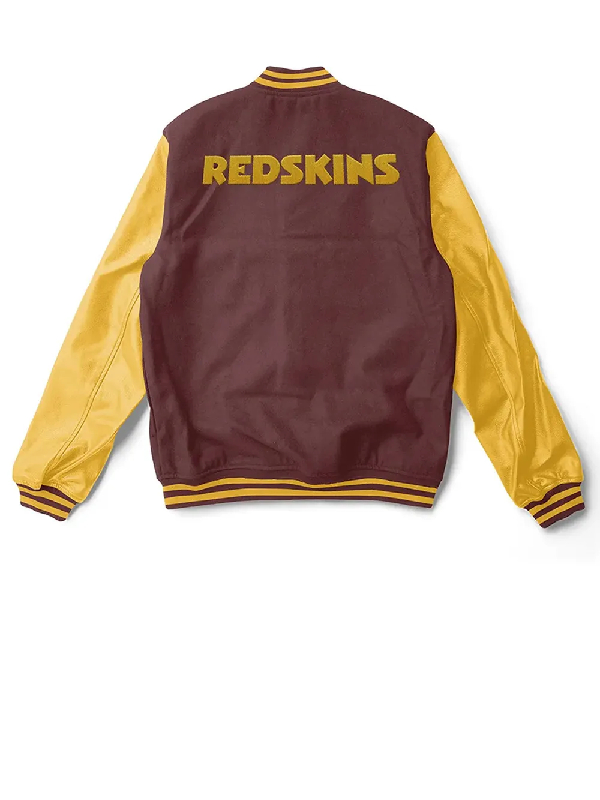 Washington Redskins Brown and Yellow Varsity Jacket