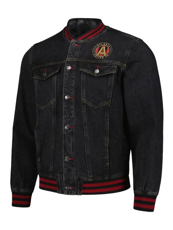 Atlanta United FC Black Denim Bomber Jacket