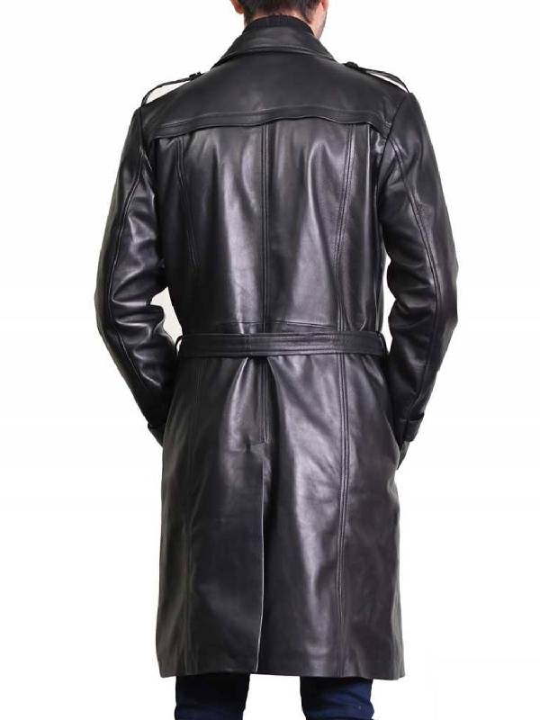 Elon Musk Black Leather Trench Coat | Right Jackets