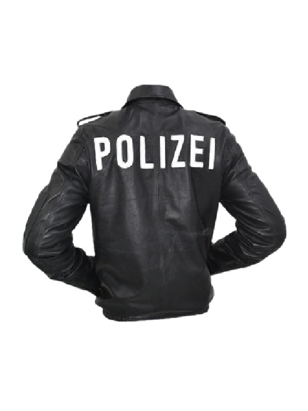 German Police Deutsch Polizei Leather Jacket