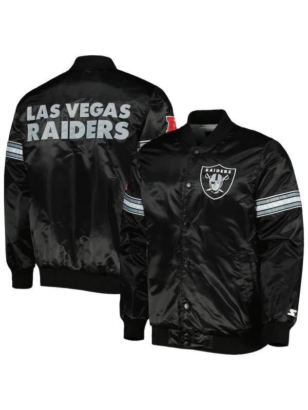 Las Vegas Raiders Starter The Pick and Roll Black Satin Jacket