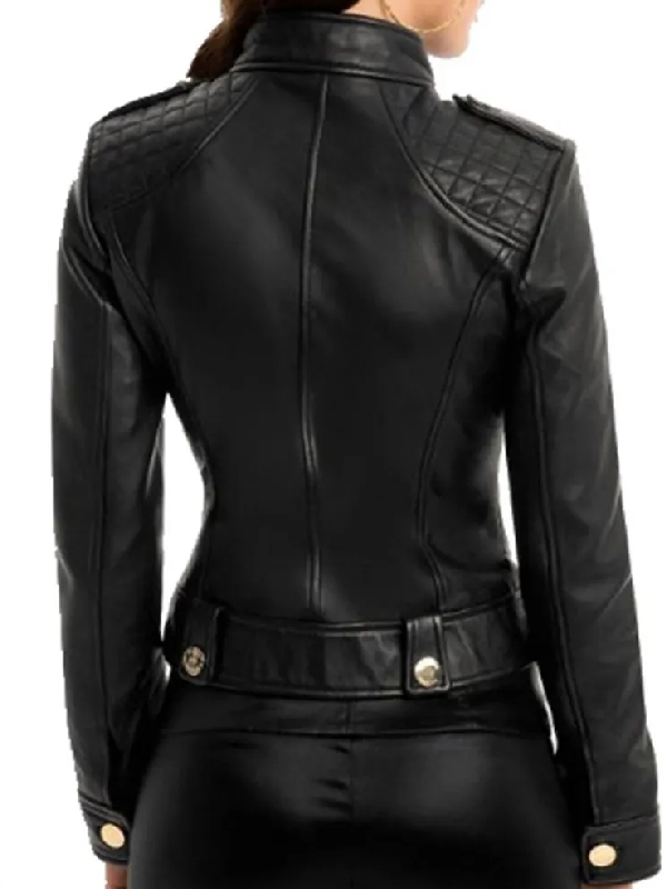 Marciano Dakira Moto Black Leather Jacket