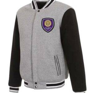 Orlando City SC Gray and Black Varsity Jacket