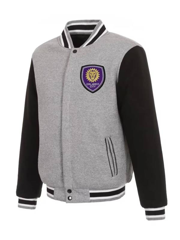 Orlando City SC Gray and Black Varsity Wool Jacket