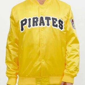 Pittsburgh Pirates Wordmark Yellow Satin Jacket