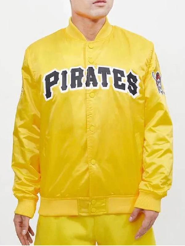 Pittsburgh Pirates Wordmark Yellow Satin Jacket