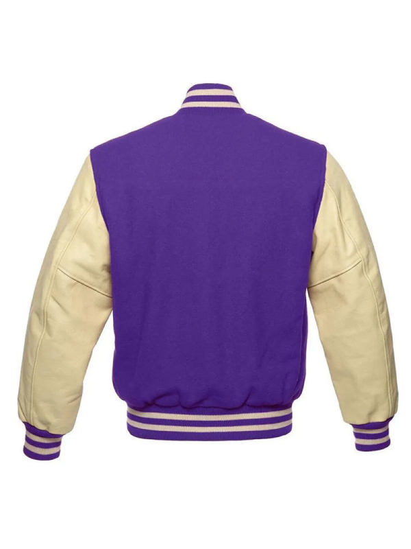 Purple And Cream Varsity Jacket