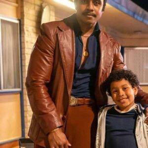 Tv Series Young Rock Rocky Johnson Brown Leather Blazer