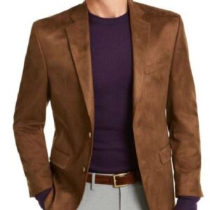 Men’s Brown Suede Leather Blazer